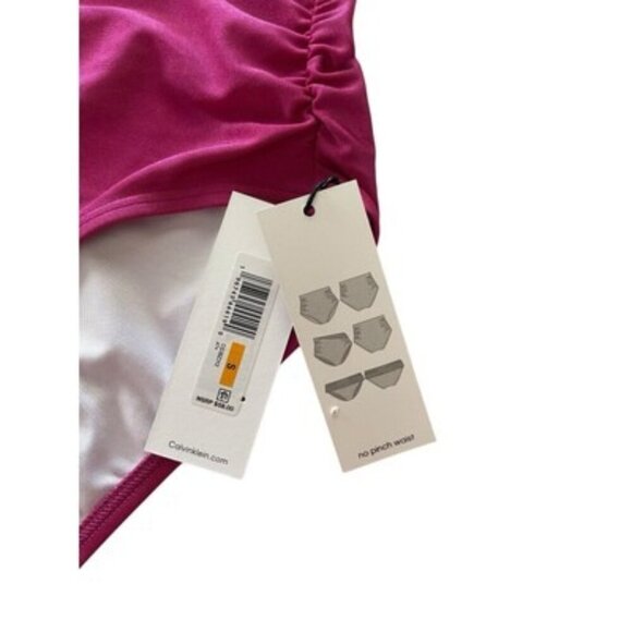 Calvin Klein Bikini Bottoms Convertible Shimmer Fuchsia Pink Size S NWT $58 - Picture 3 of 4